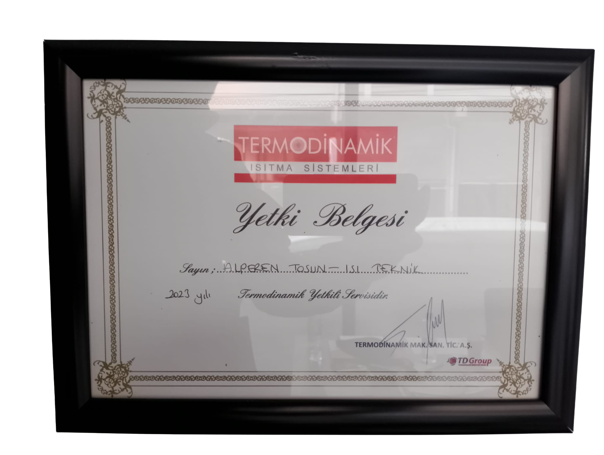 Bursa Kombi Servisi Sertifika 5